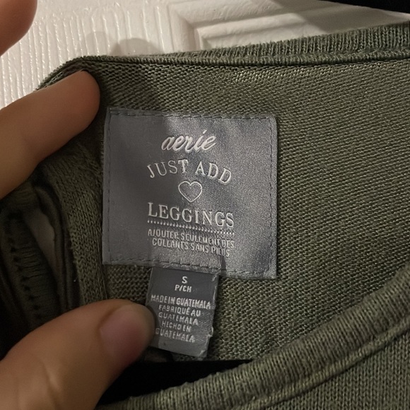 Aerie green long sleeve tie up open back - Picture 2 of 3